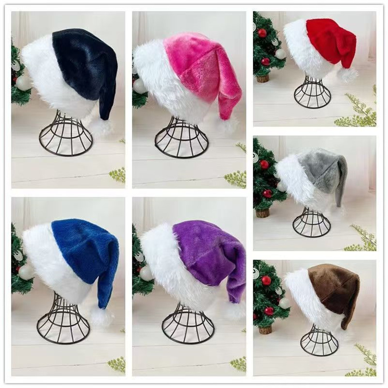 Santa Hat Plush - 30*45cm Christmas Santa Hat Xmas Long