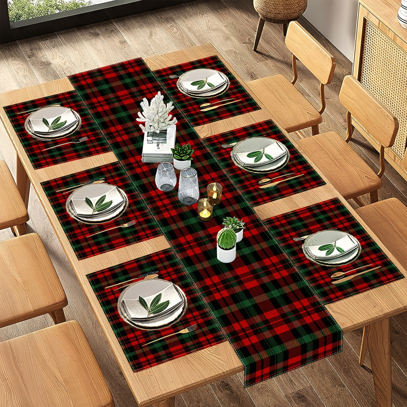 7-Piece Christmas Placemat and - đánh giá và giá Christmas Table Runner