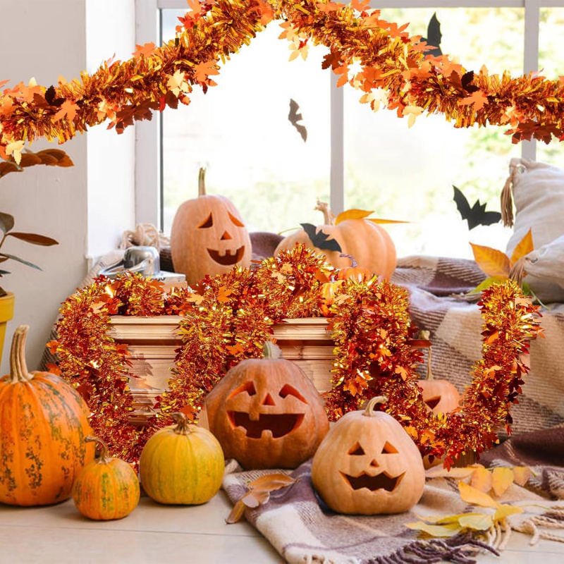 2pcs Thanksgiving Fall Maple L - đánh giá và giá Tinsel Garland Decoration