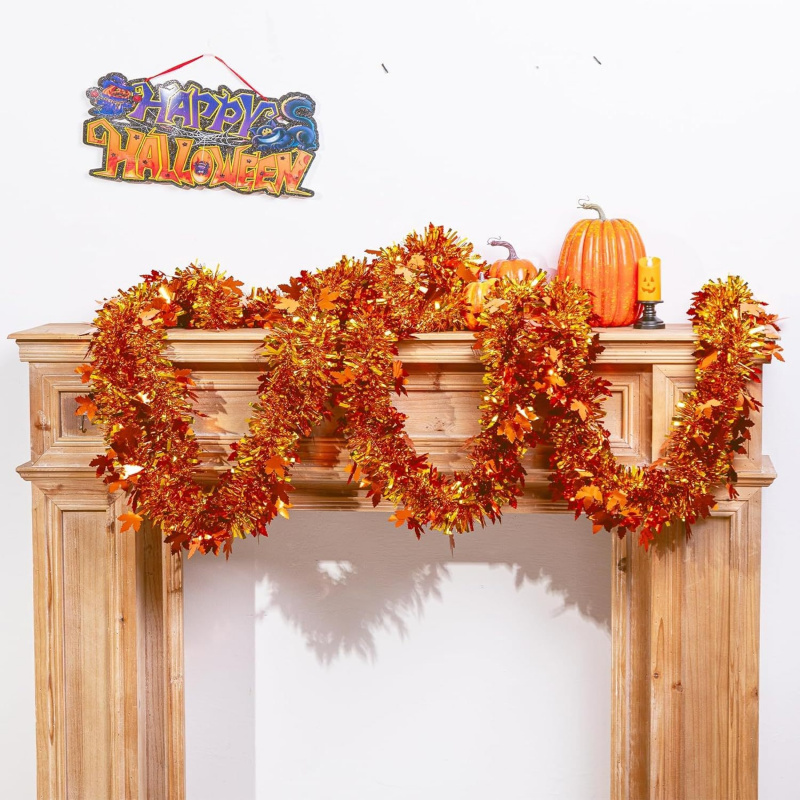 2pcs Thanksgiving Fall Maple L - đánh giá và giá Tinsel Garland Decoration