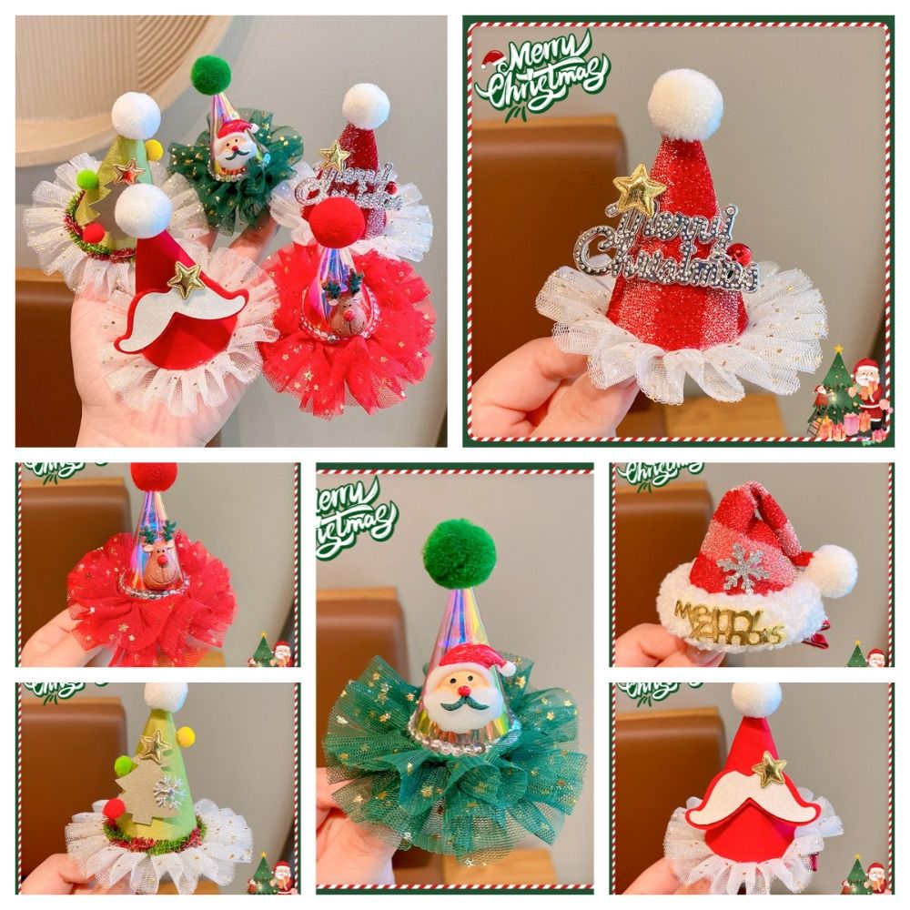 Cute Star Christmas Hair Clip  - đánh giá và giá Santa Hat Plush