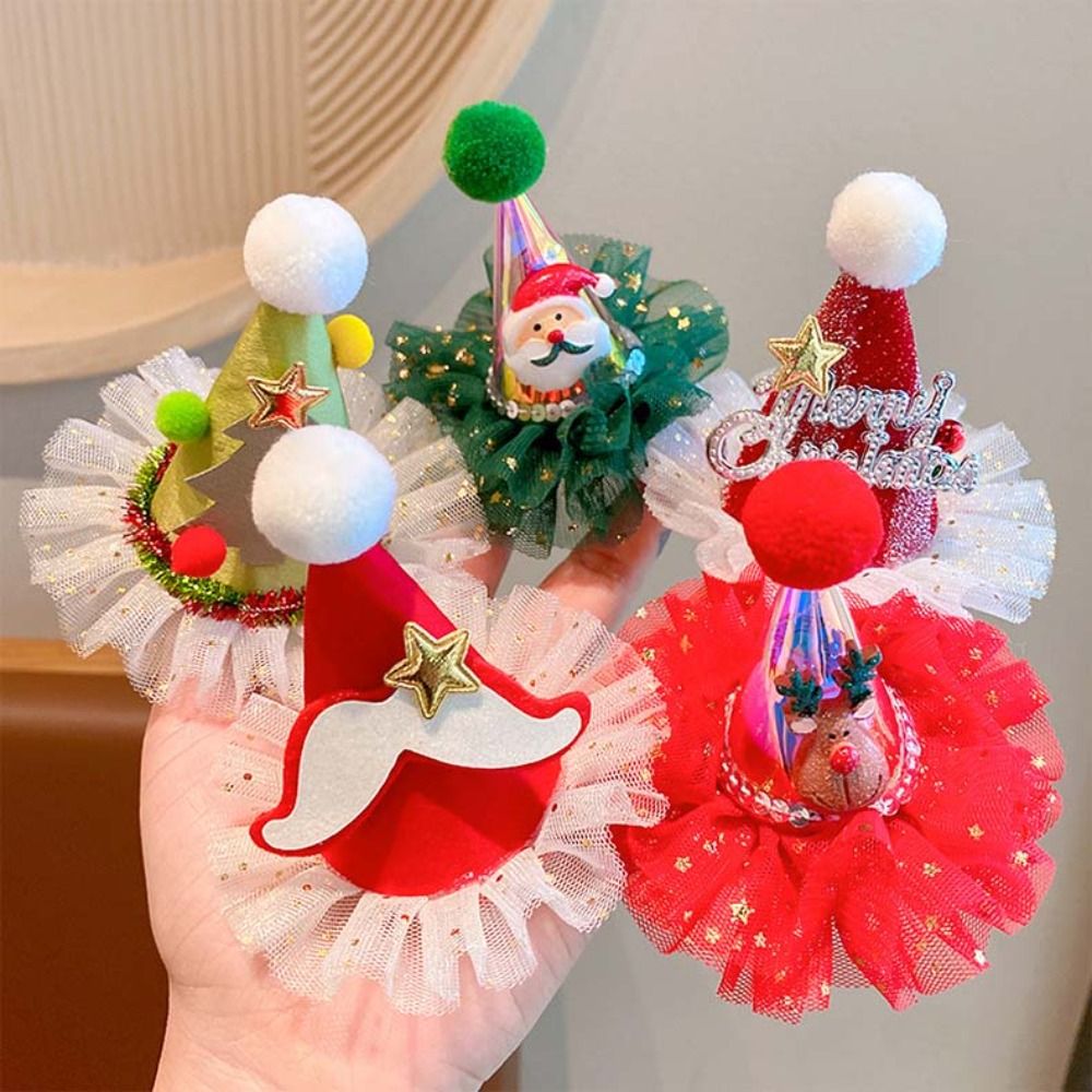 Cute Star Christmas Hair Clip  - đánh giá và giá Santa Hat Plush