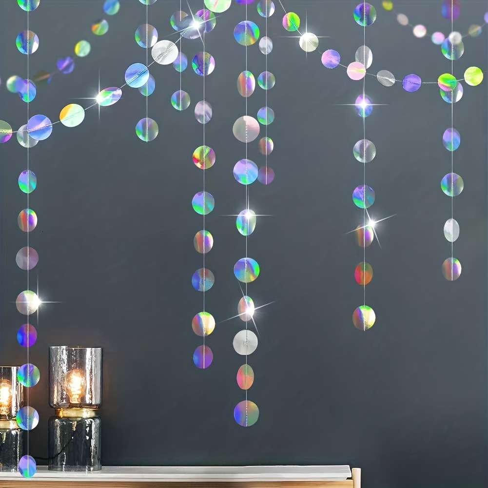 1pc Shimmering Iridescent Circ - đánh giá và giá Tinsel Garland Decoration