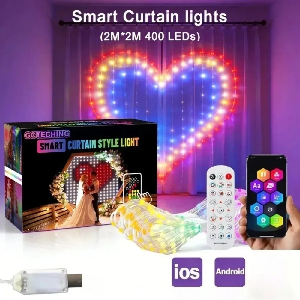 Smart RGB LED Curtain Lights B - đánh giá và giá Led Fairy String Lights