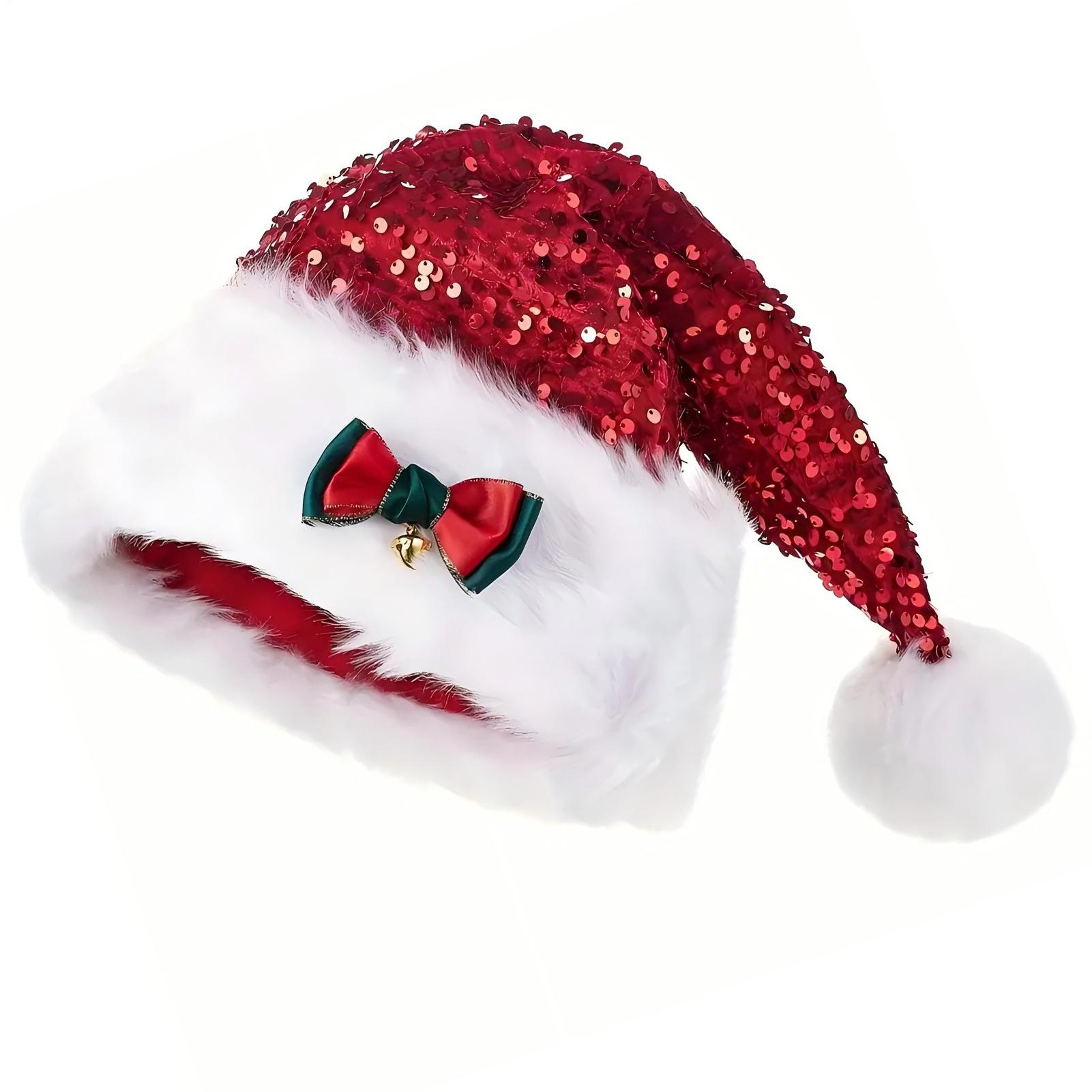 Plush Christmas Hats Sequin Bo - đánh giá và giá Santa Hat Plush