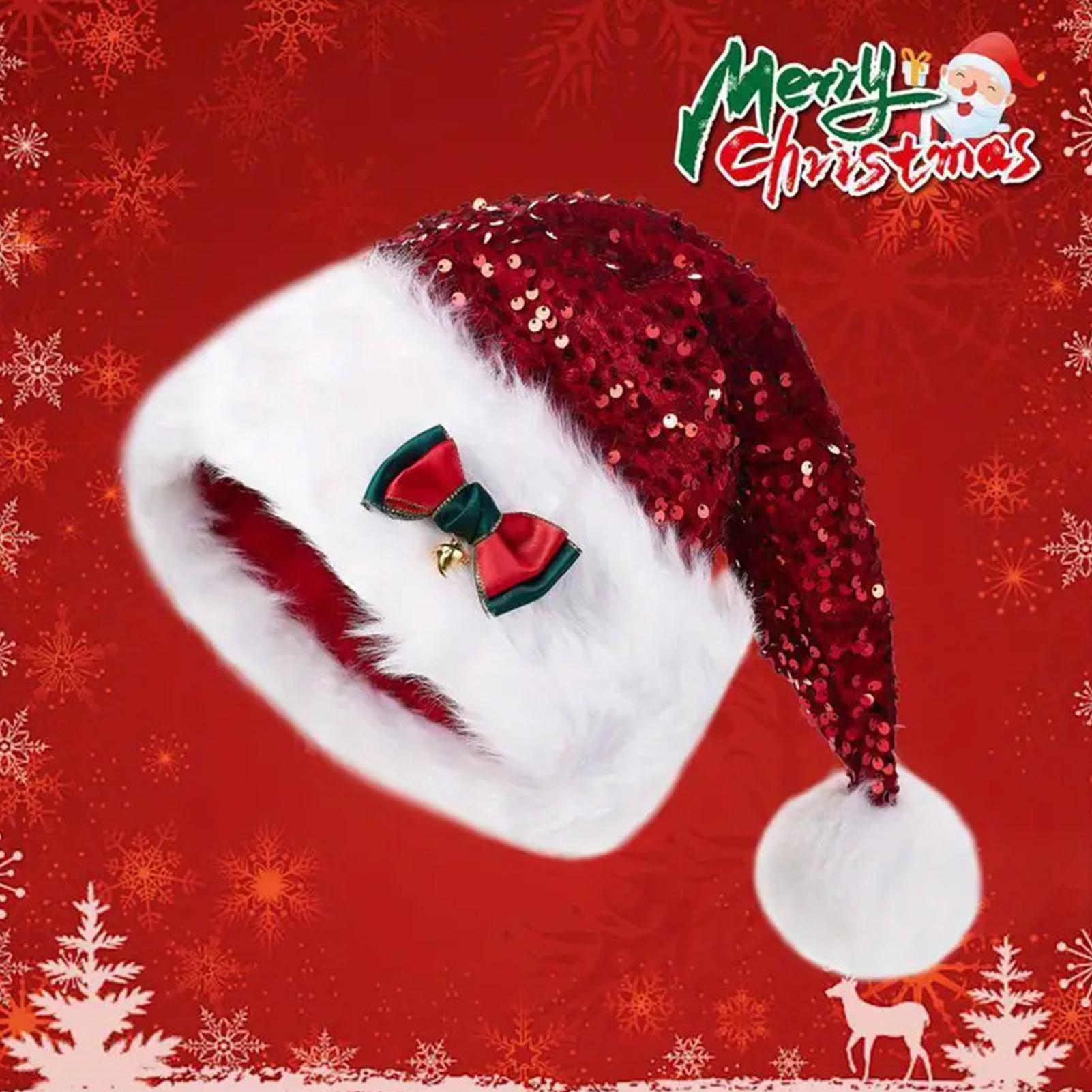 Plush Christmas Hats Sequin Bo - đánh giá và giá Santa Hat Plush