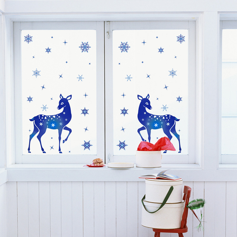 Christmas Window Stickers Elk  - đánh giá và giá Snowflake Window Decal